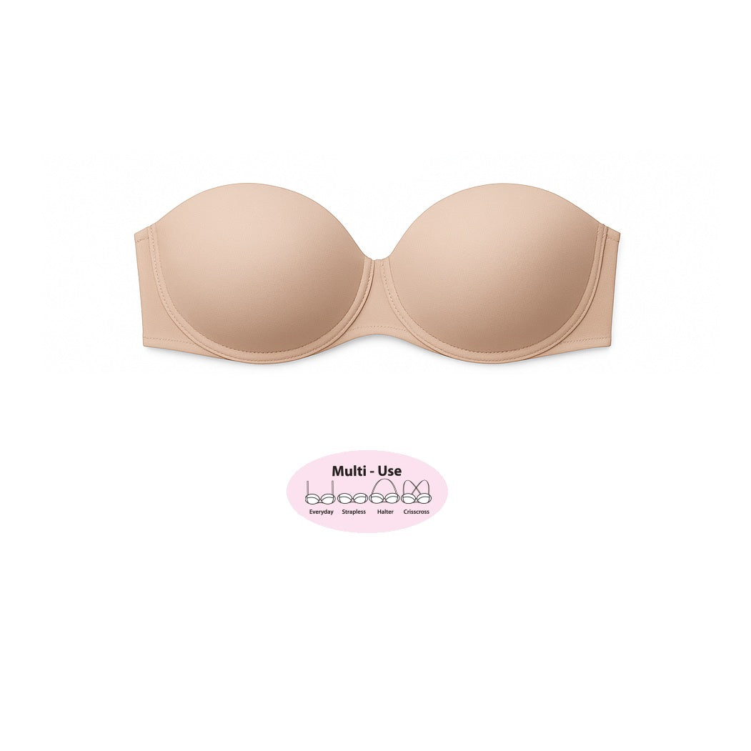 144 Pack - Microfiber Multi-Use Bra - Nude - Assorted Plus Sizes