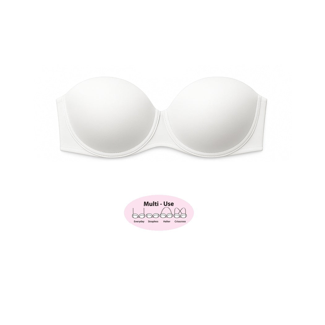 144 Pack - Microfiber Multi-Use Bra - White - Assorted Sizes