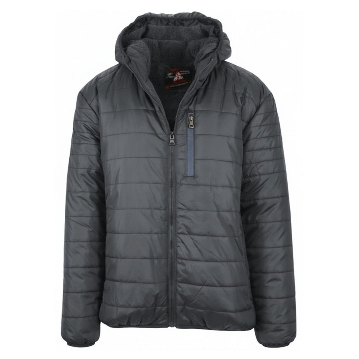 12 Pack Adult Bubble Jacket with Sherpa Lining in Charcoal