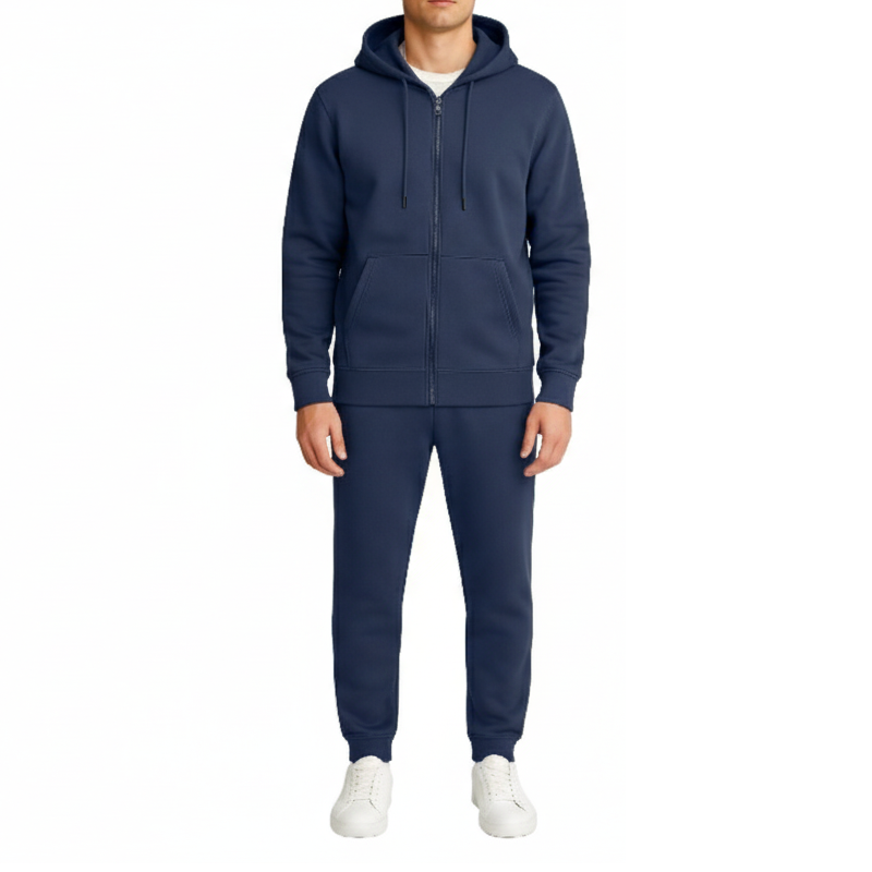 12 Pack Zip Up Hoodie & Jogger 2 Piece Set - Navy