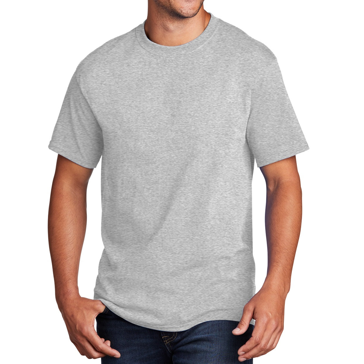 48 Pack Men's Cotton T-Shirt - Ash Grey