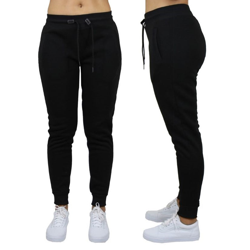24 Pack Women's Fleece Jogger Sweatpants - Black