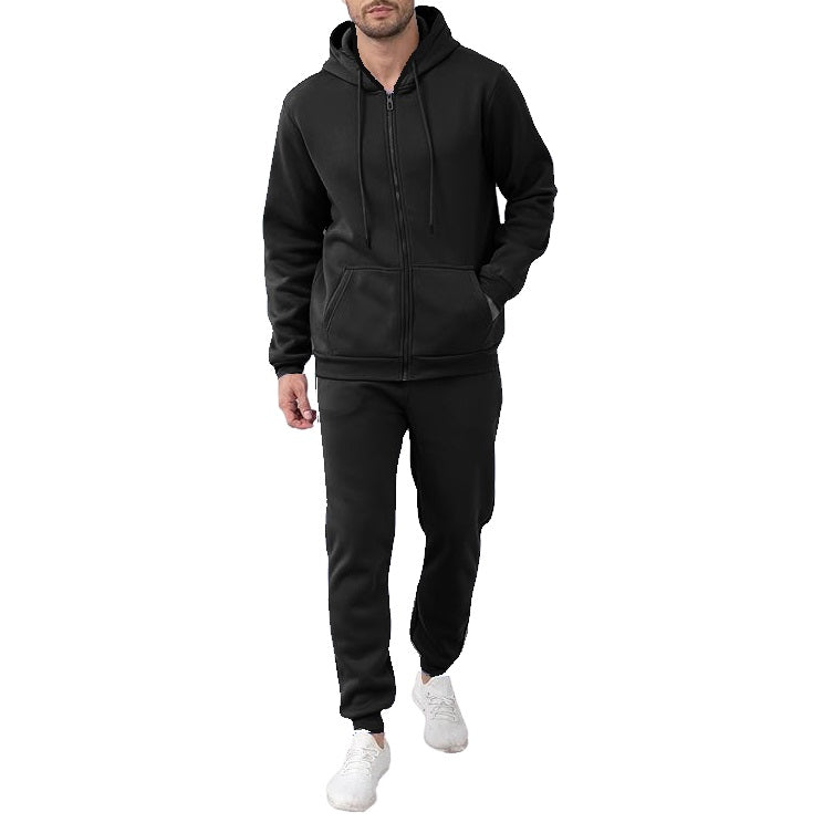 Wholesale Men's Hoodie Jogger Sets in Black (Case of 24