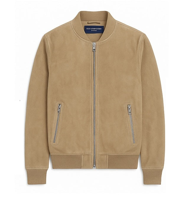 12 Pack Adult Faux Suede Bomber Jacket - Camel