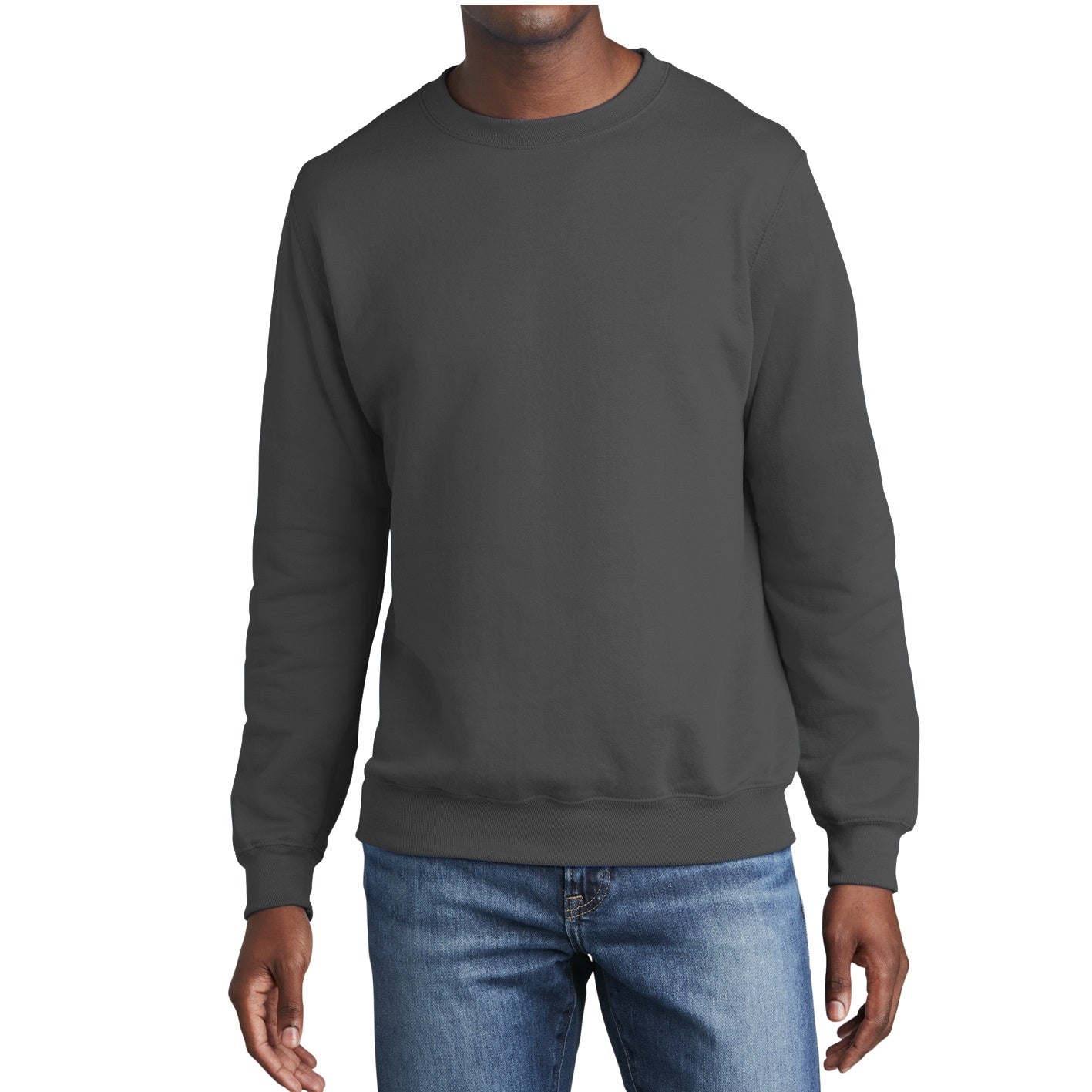 24 Pack Men's Crewneck Sweatshirt - Charcoal