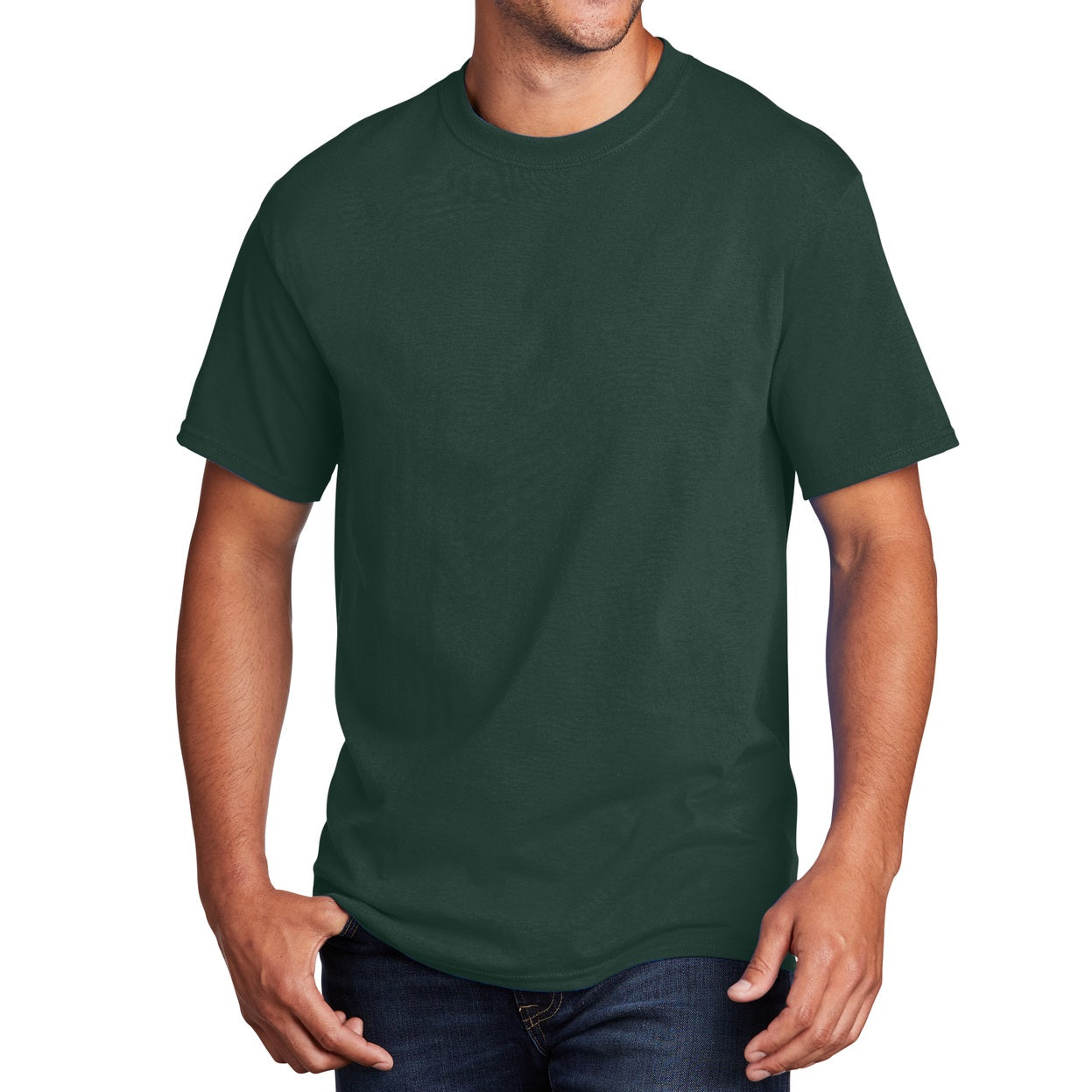 48 Pack Men's Cotton T-Shirt - Dark Green