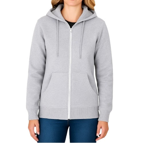 24 Pack Women's Full Zip Soft Hoodie Sweatshirt - Heather Grey