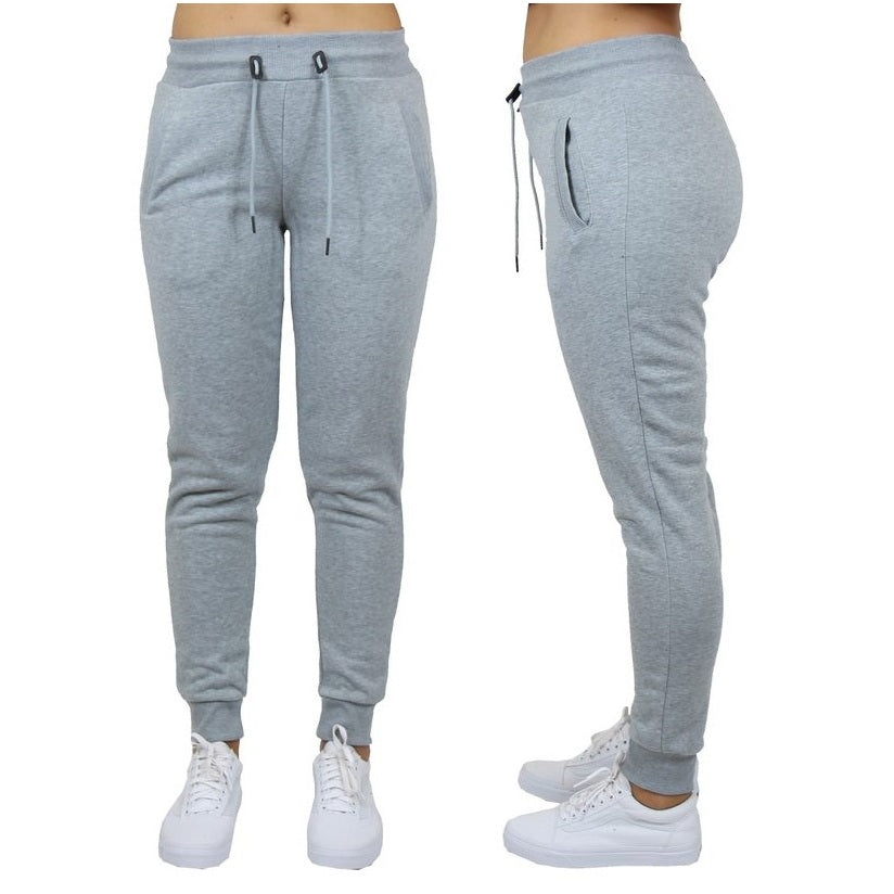 24 Pack Women's Fleece Jogger Sweatpants - Heather Grey