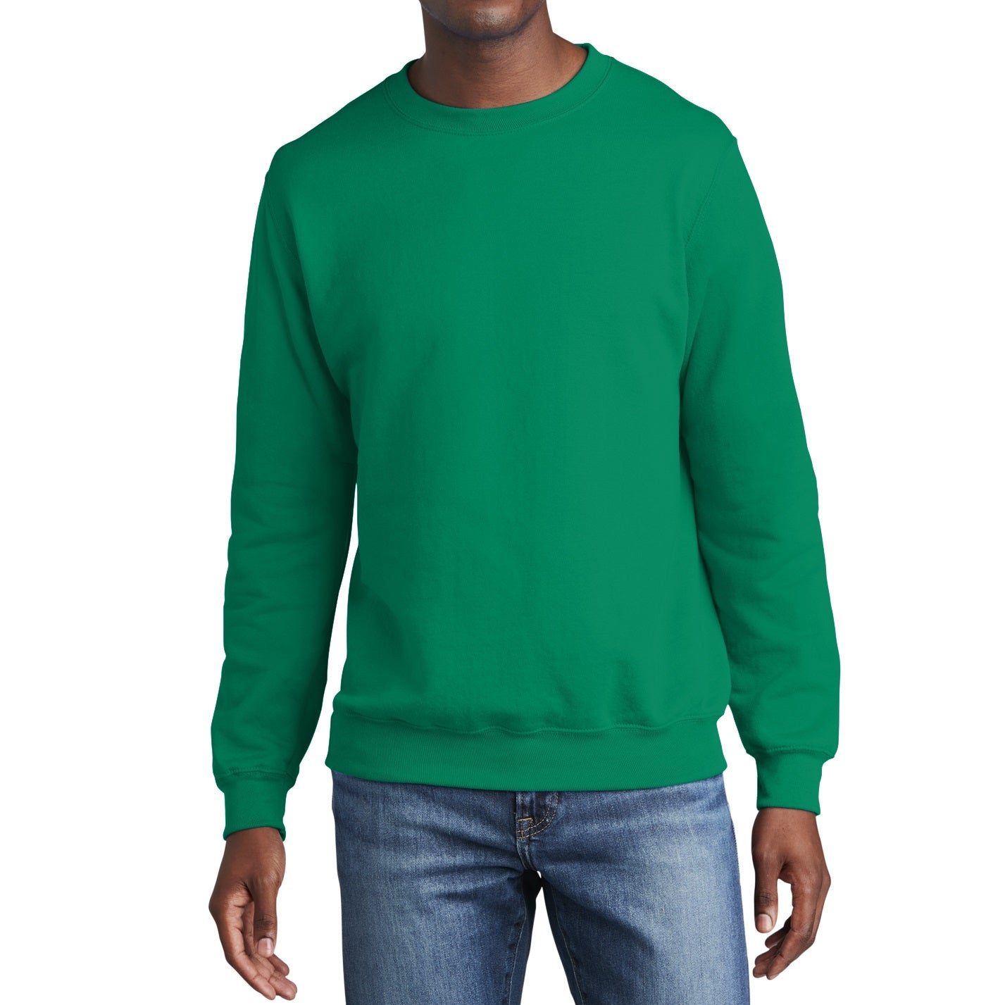 24 Pack Men's Crewneck Sweatshirt - Kelly Green
