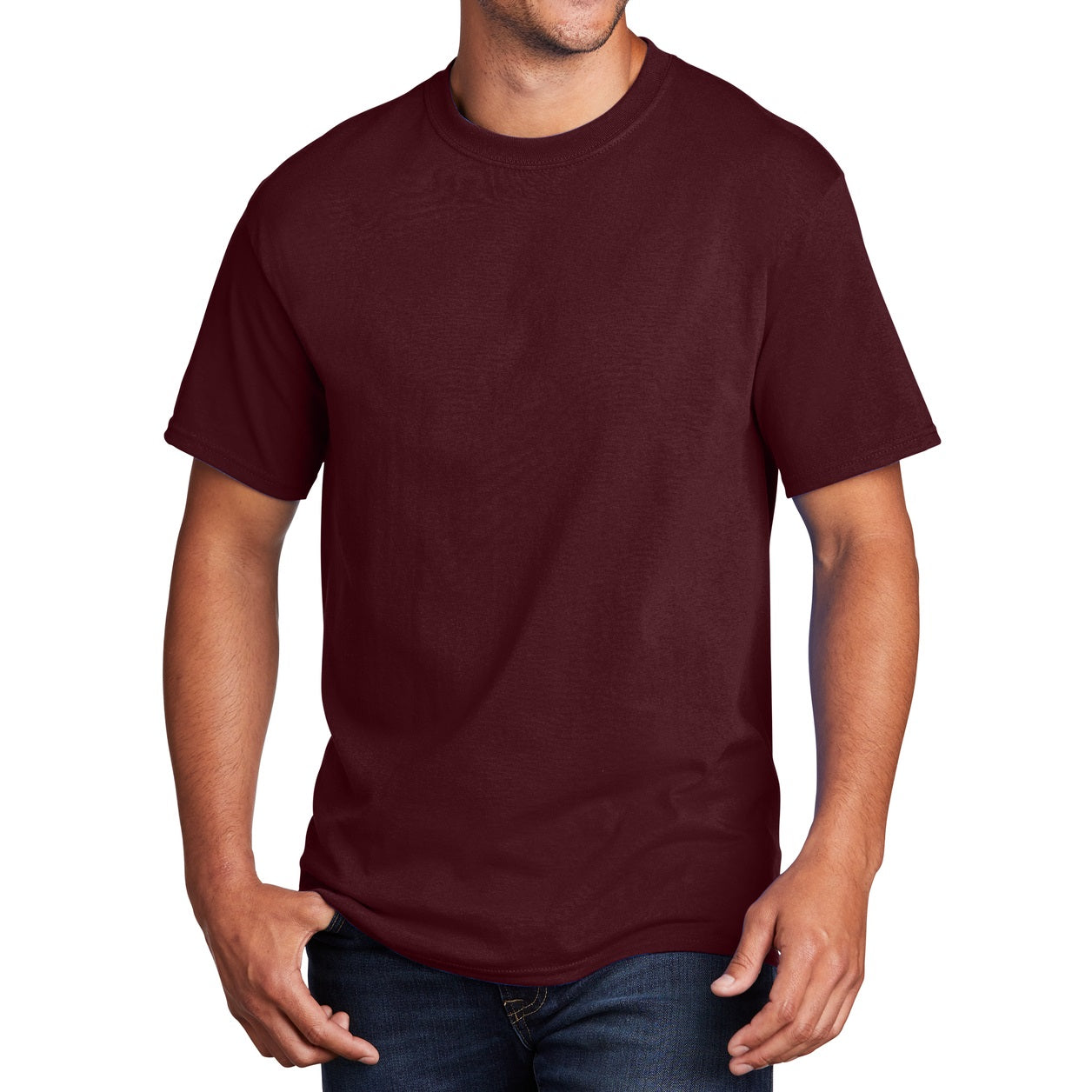 48 Pack Men's Cotton T-Shirt - Maroon