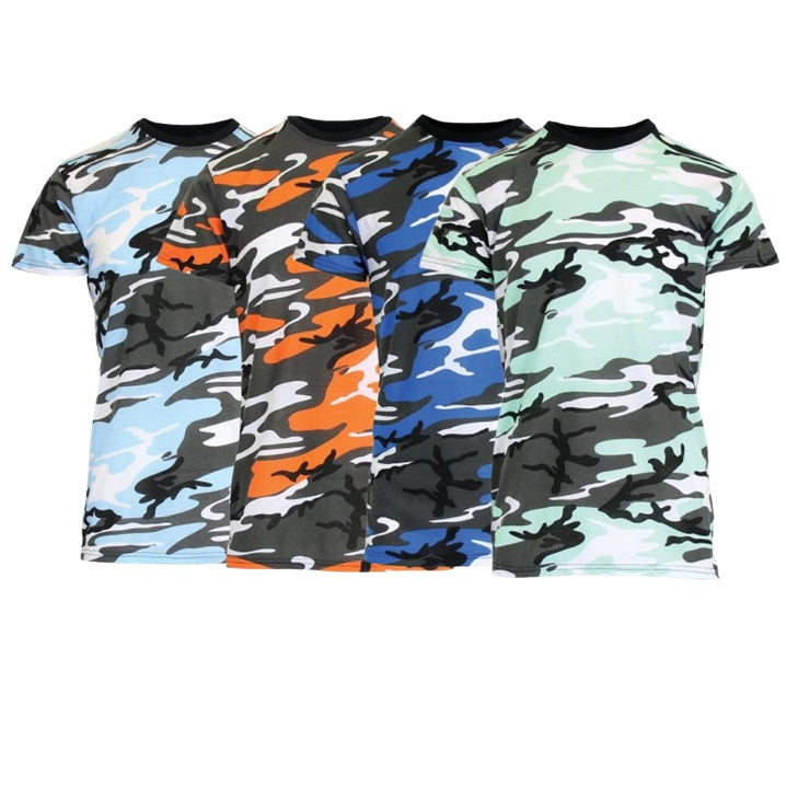 24 Pack Youth Camo T-Shirt - Assorted Colors Pack A