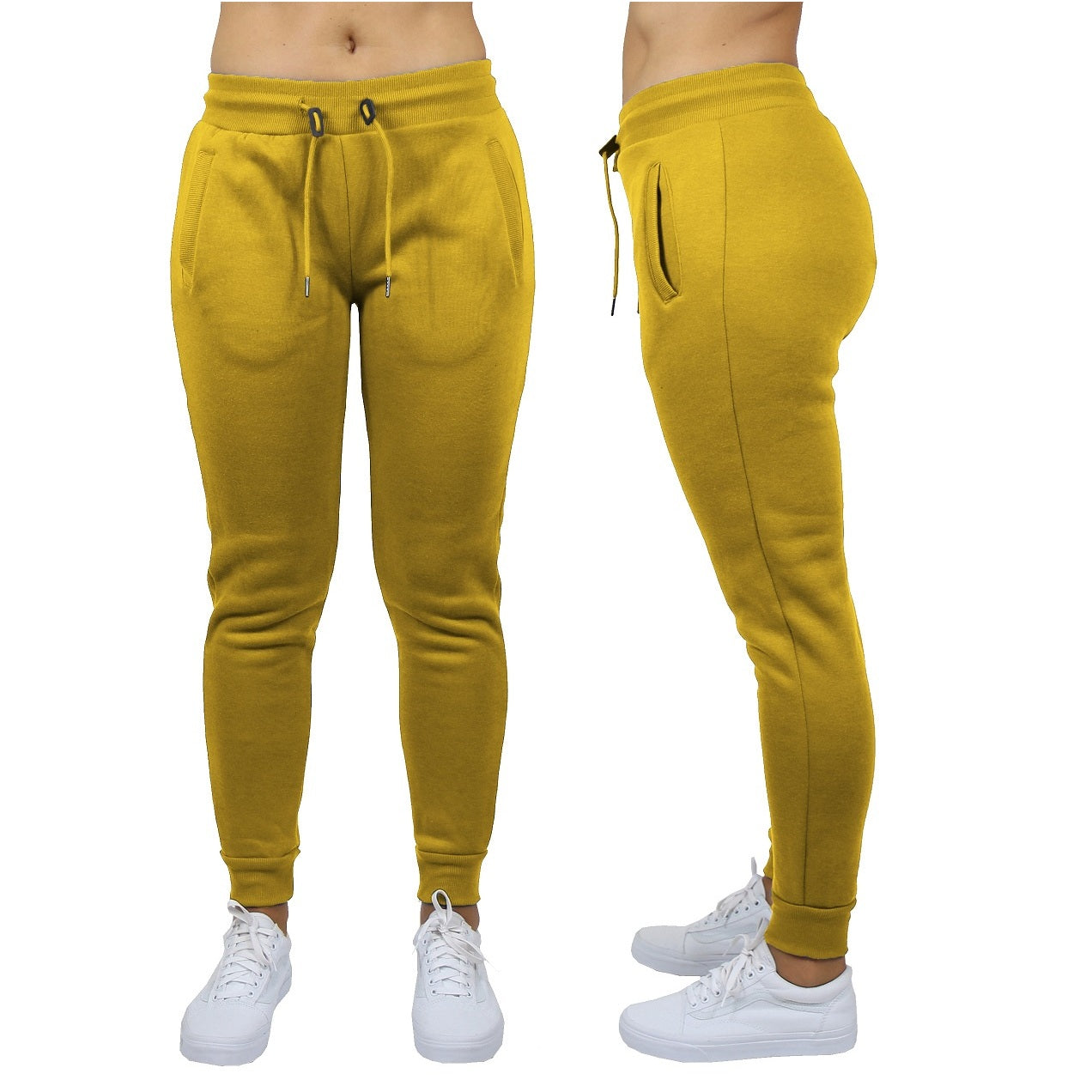 24 Pack Women's Fleece Jogger Sweatpants - Mustard