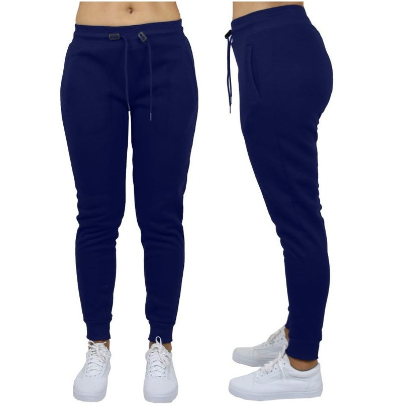 24 Pack Women's Fleece Jogger Sweatpants - Navy