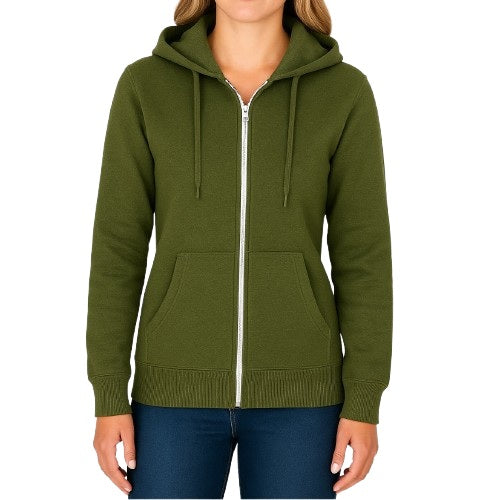 24 Pack Women's Full Zip Soft Hoodie Sweatshirt - Olive