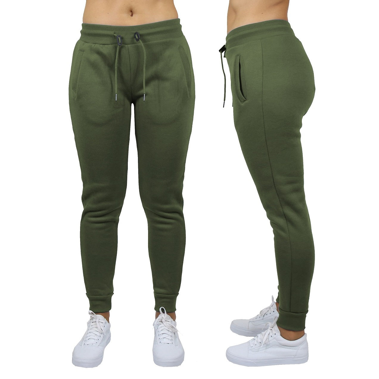 24 Pack Women's Fleece Jogger Sweatpants - Olive