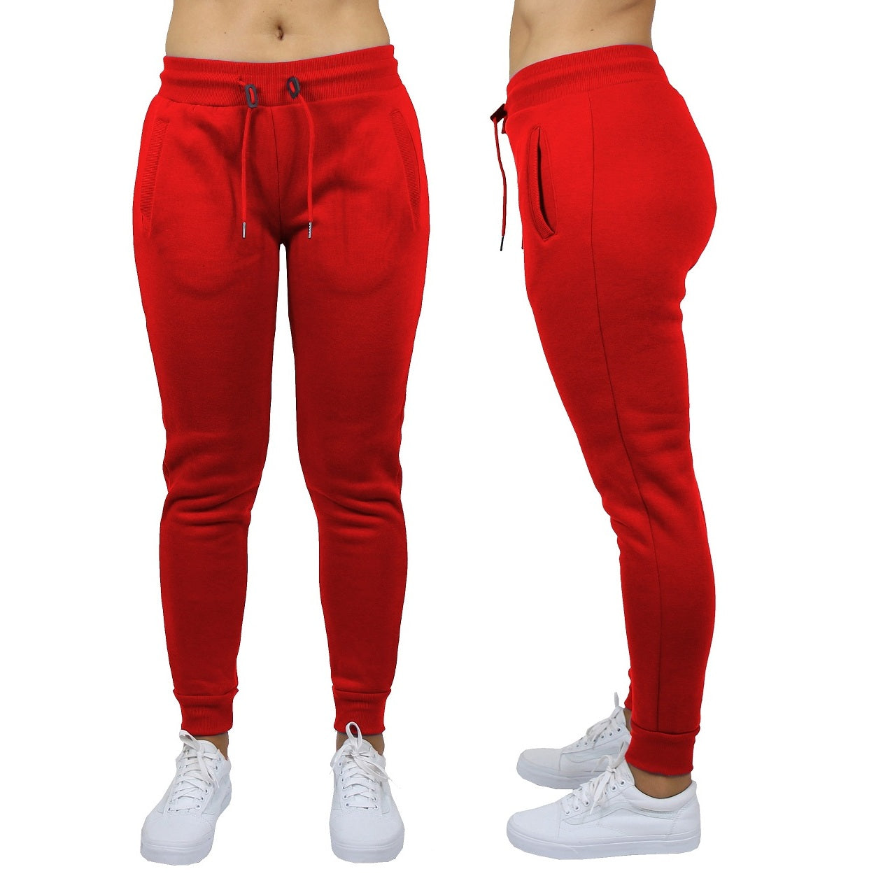 24 Pack Women's Fleece Jogger Sweatpants - Red