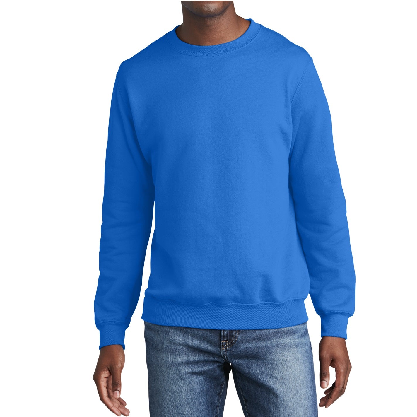 24 Pack Men's Crewneck Sweatshirt - Royal Blue