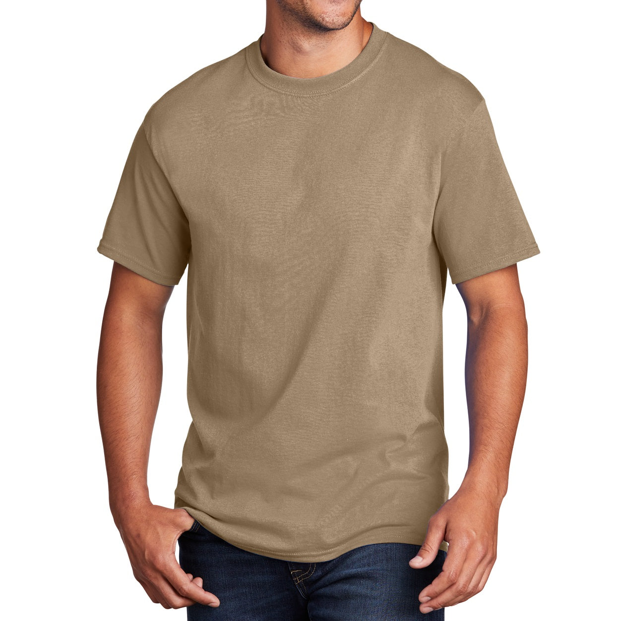 48 Pack Men's Cotton T-Shirt - Light Blue