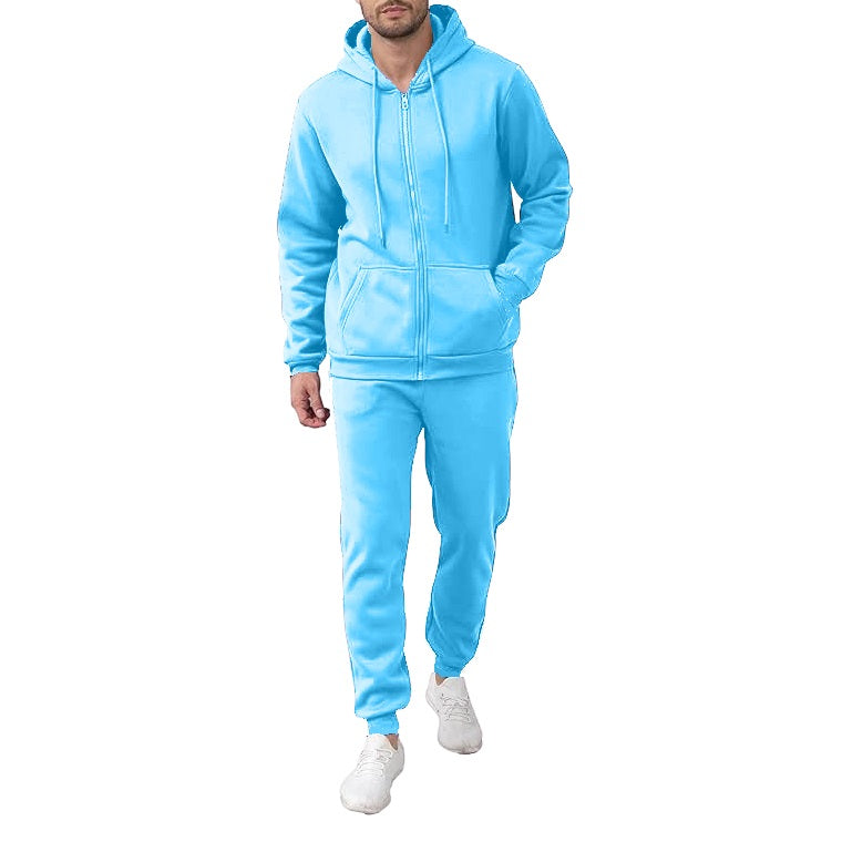 Wholesale Men's Hoodie Jogger Sets in Sky Blue (Case of 24