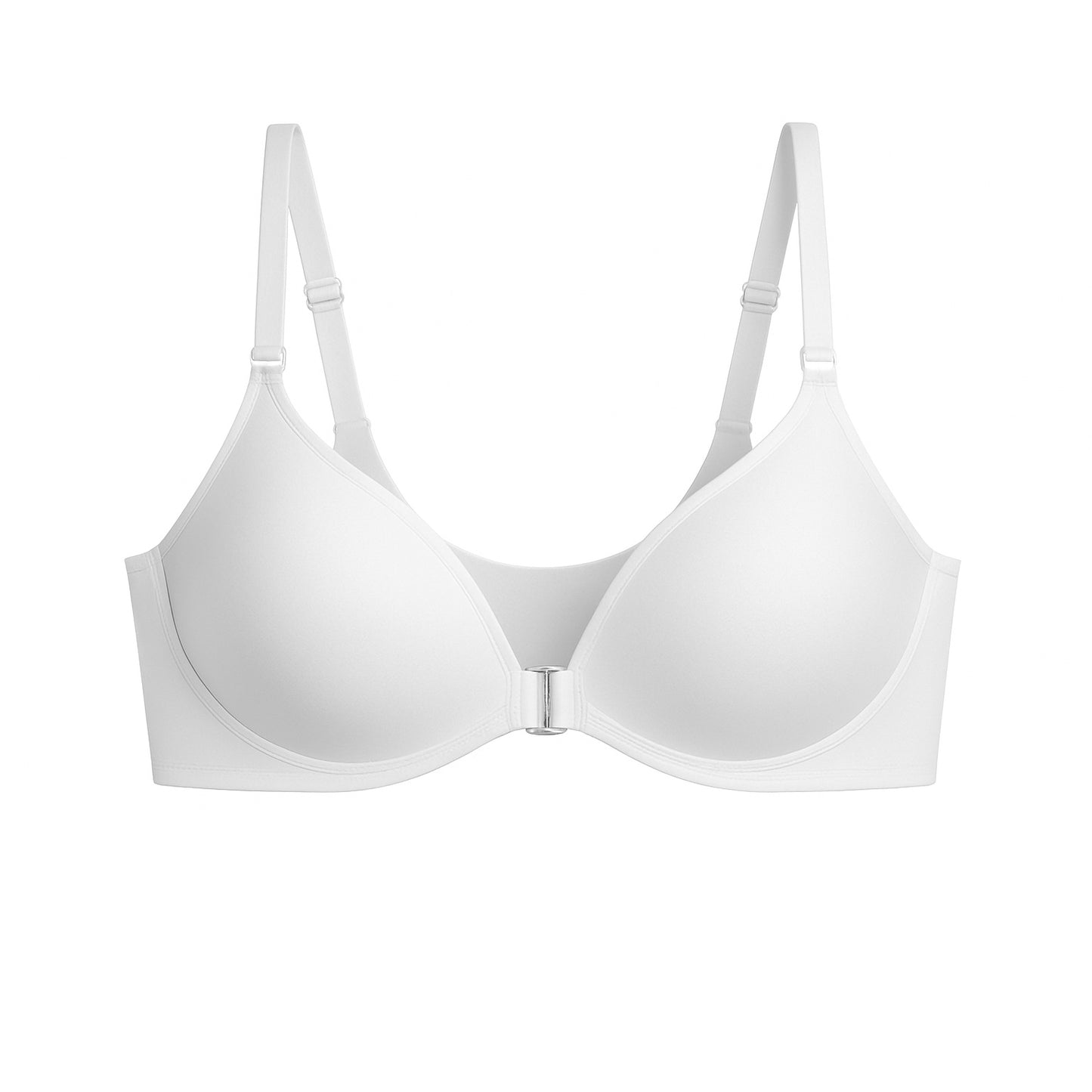144 Pack Seamless Laser Cut Bra with Front Closure in White - Assorted Sizes