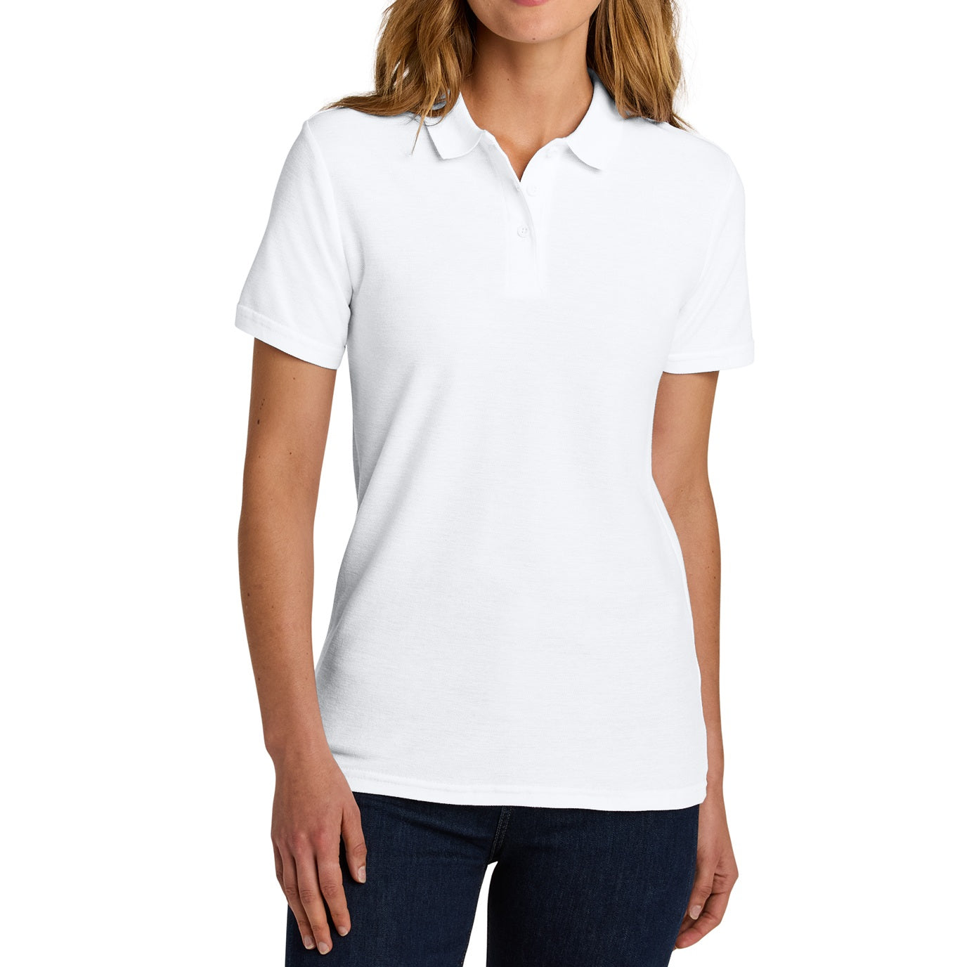 36 Pack Women's Short Sleeve Jersey Knit Polo Shirts - White