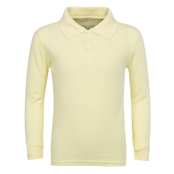 36 Pack Men's Long Sleeve Pique Polo Shirts - Yellow
