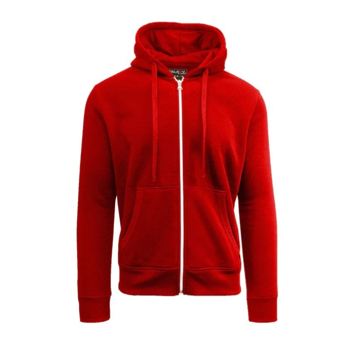 24 Pack Men's Full Zip Soft Hoodie Sweatshirt - Red