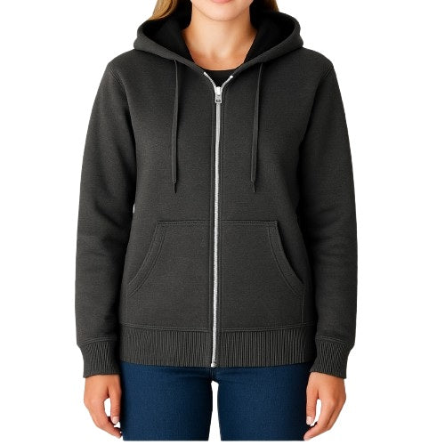 24 Pack Women's Full Zip Soft Hoodie Sweatshirt - Charcoal