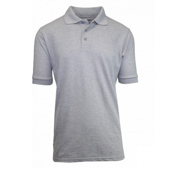 36 Pack Boys Short Sleeve Pique Polo Shirt - Heather Grey
