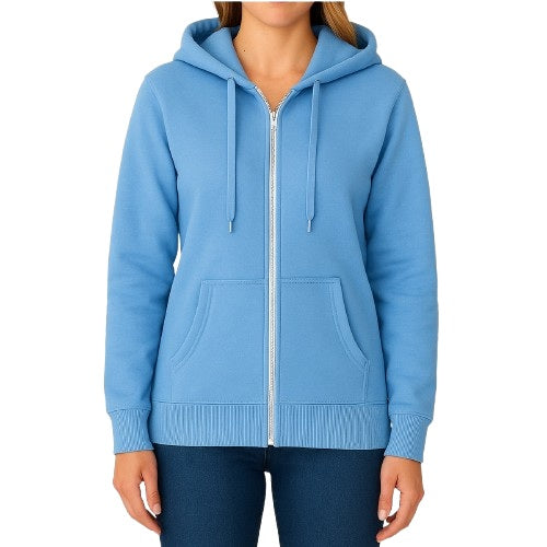 24 Pack Women's Full Zip Soft Hoodie Sweatshirt - Light Blue