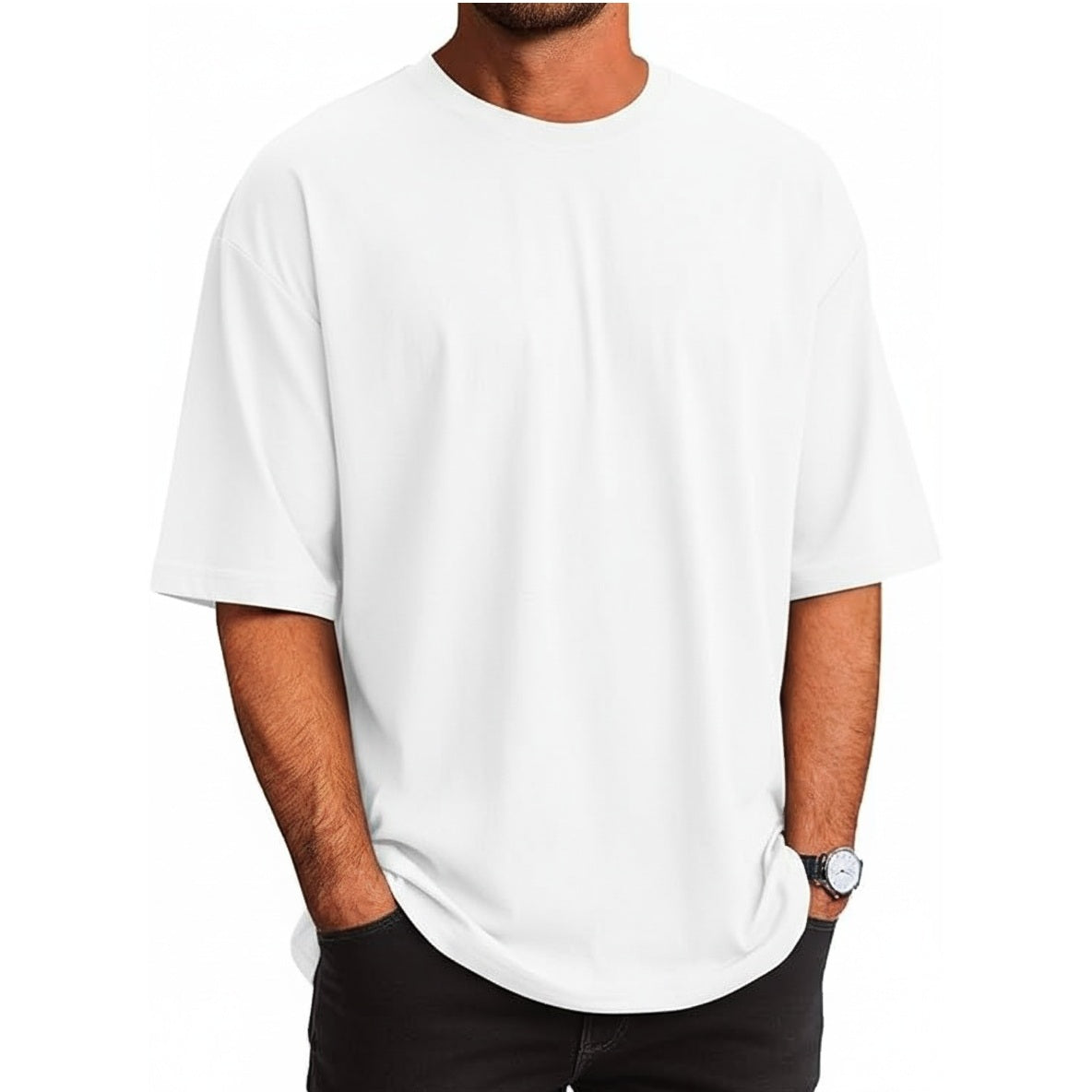 24 Pack Men's Oversized Drop T-Shirt in White