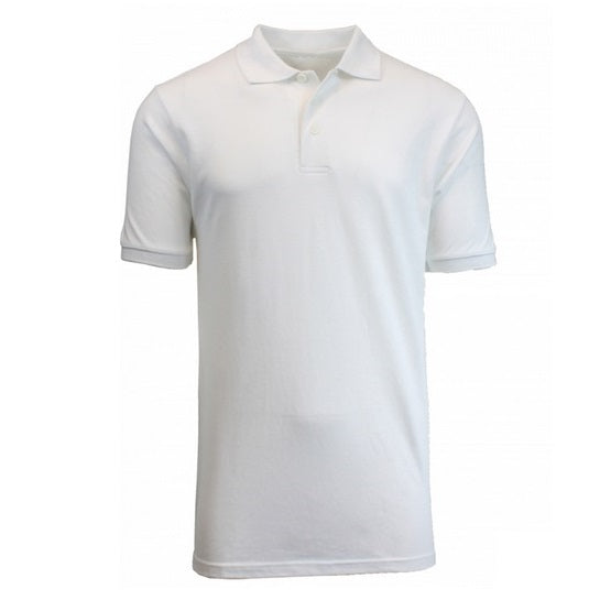 36 Pack Men's Short Sleeve Pique Polo Shirts - White