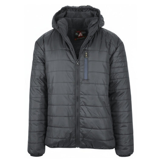 12 Pack Adult Bubble Jacket with Sherpa Lining in Charcoal