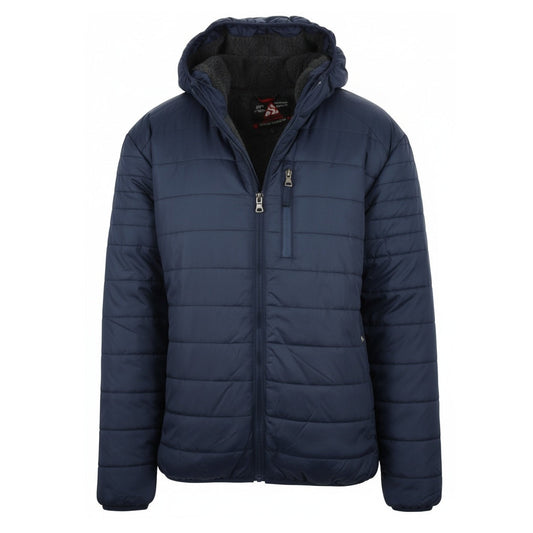 12 Pack Adult Bubble Jacket with Sherpa Lining in Navy