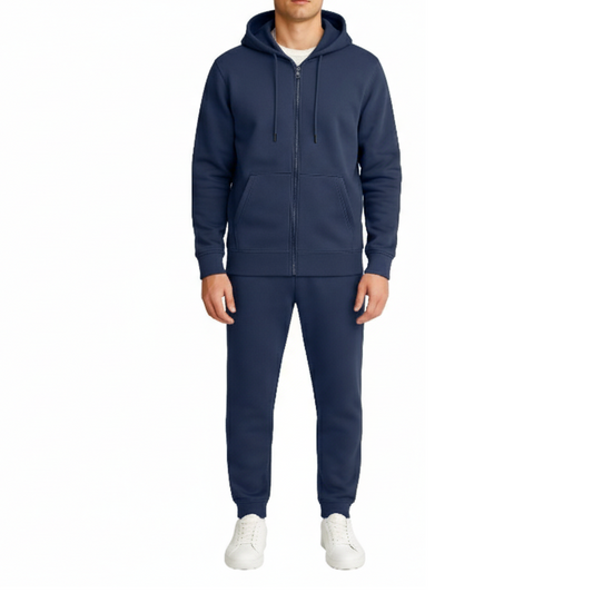 12 Pack Zip Up Hoodie & Jogger 2 Piece Set - Navy
