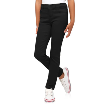 24 Pack Girls Stretch Skinny Chino Pants - Khaki