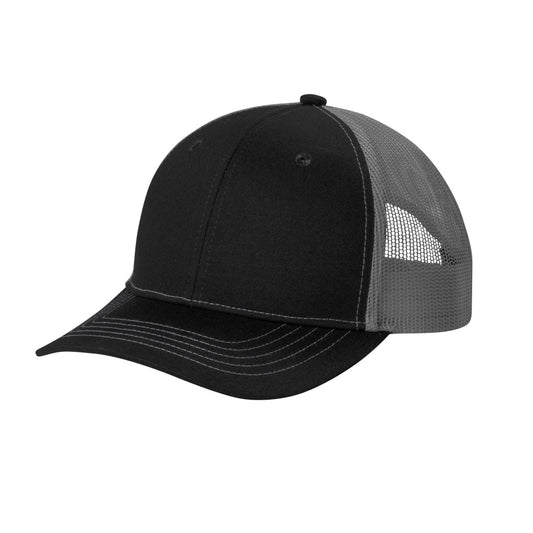 24 Pack Youth Youth Snapback Trucker Cap - Black / Steel