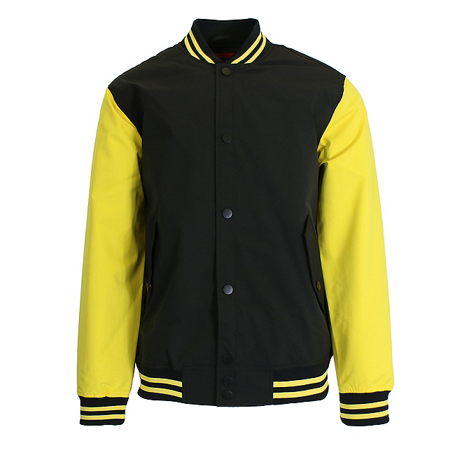 24 Pack Men's Heavyweight Varsity Jacket – Black / Gold Sleeves