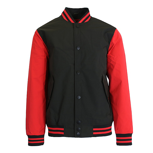 12 Pack Youth Varsity Jacket - Black with Red Sleeves
