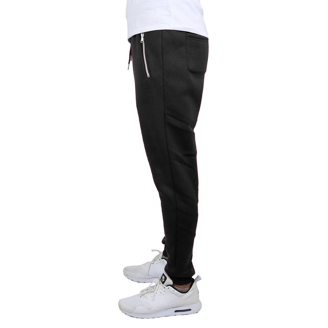 24 Pack Men's Fleece Jogger Sweatpants with Zipper Pockets - Navy