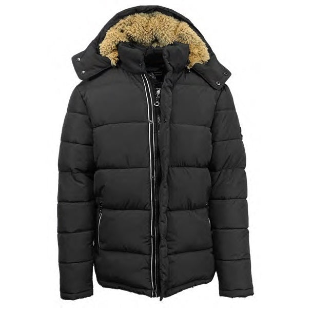 24 Pack Men's Bubble Parka Jacket with Sherpa Lined Hood - Olive