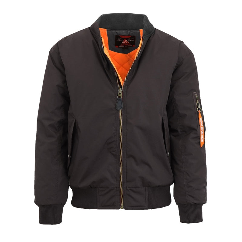 12 Pack Men's Heavyweight Bomber Flight Jacket - Black