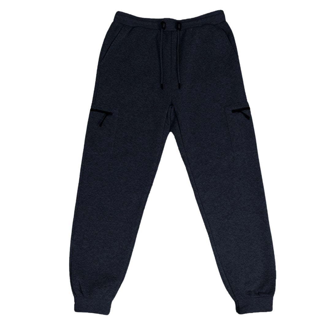 24 Pack Youth Fleece Cargo Sweatpants with Zipper Pockets - Charcoal