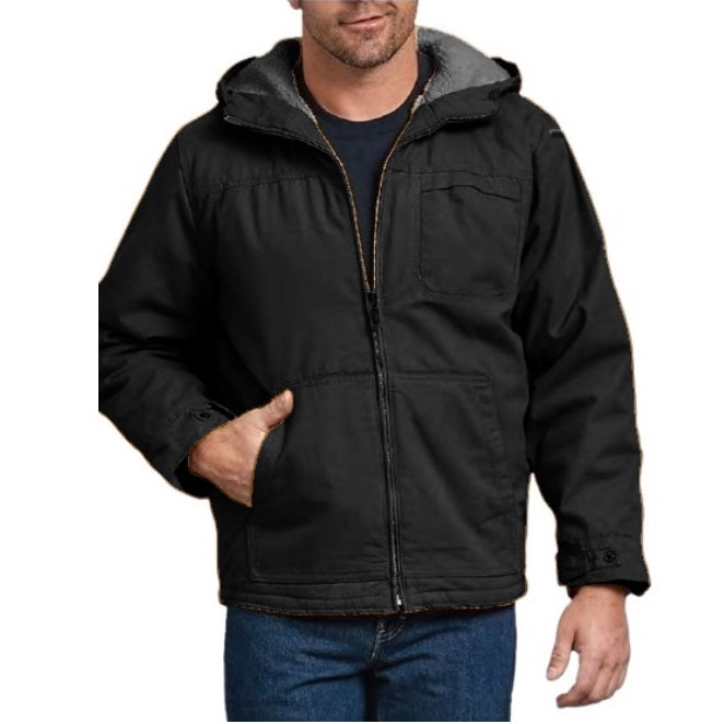 24 Pack Men's Sherpa-Lined Canvas Work Jacket - Black