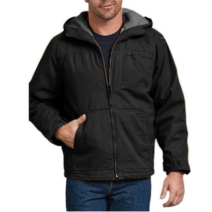 24 Pack Men's Sherpa-Lined Canvas Work Jacket - Black