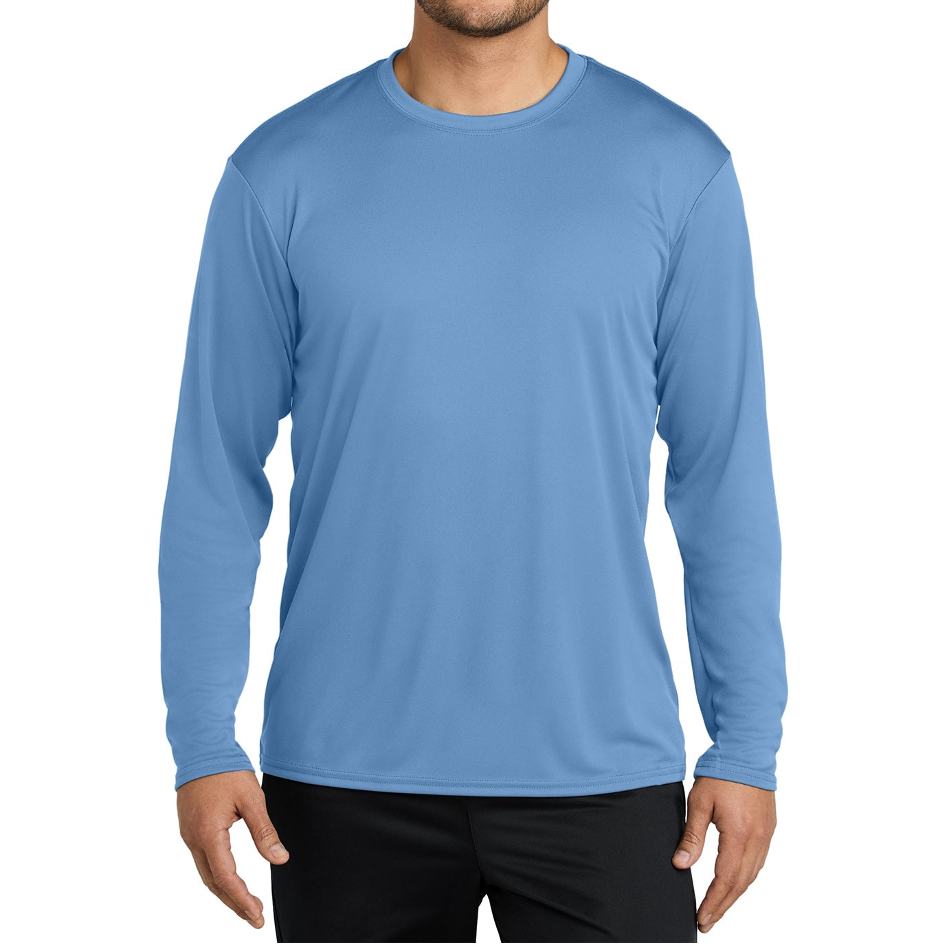 48 Pack Men's Performance Long Sleeve T-Shirt - Carolina Blue