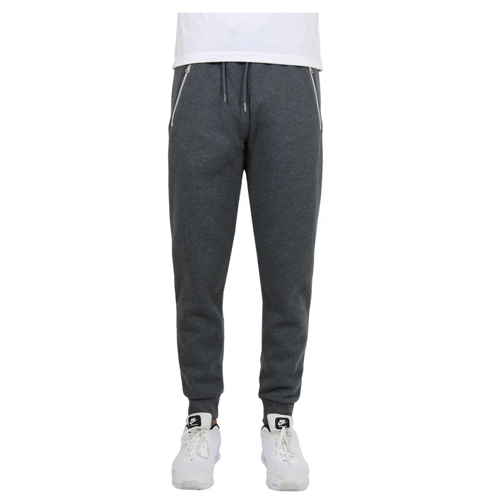 24 Pack Youth Fleece Jogger Sweatpants with Zipper Pockets - Olive