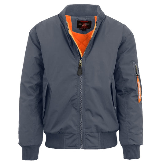24 Pack Men's Heavyweight Bomber Flight Jacket - Charcoal