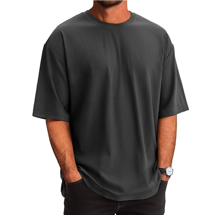 24 Pack Men's Oversized Drop T-Shirt in Dark Grey