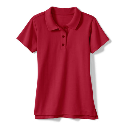 36 Pack Girls Short Sleeve Jersey Knit Polo Shirt - Heather Grey